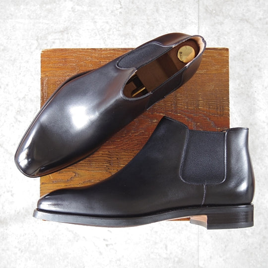 未使用★(スペイン製)カルミナ SIZE 7.5【グッドイヤーウェルテッド製法★サイドゴアブーツ/黒】カーフ/メンズ/CARMINA★n618