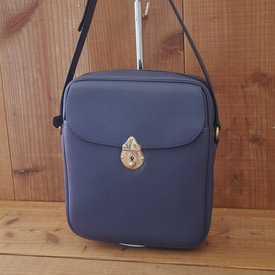 極美品★(銀座)ORTUS/オルタス【注文価格¥495,000-★Flox/ショルダーバッグ】ユニセックス/メンズ/ビジネス/バッグ/紺/革/鞄★n110
