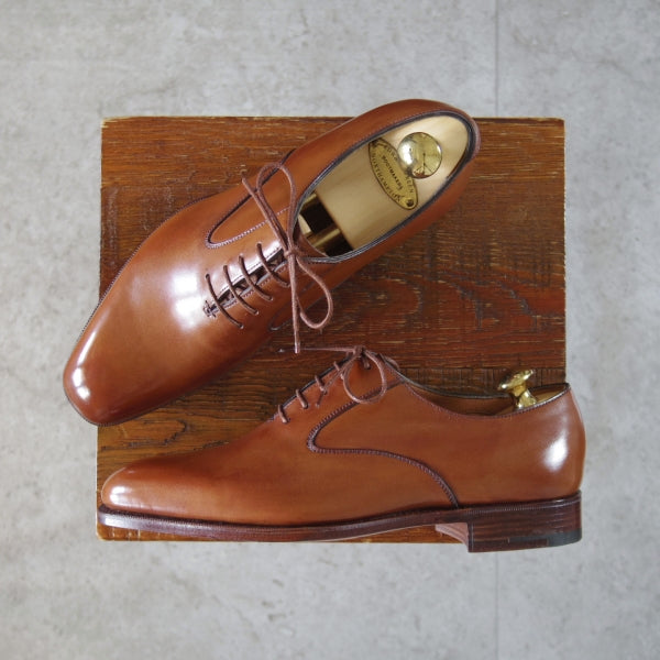 未使用★エドワードグリーン 4.5D【極希少サイズ★純正シューツリー付き/LADBROKE/プレーントゥ】888ラスト/茶/メンズ/EDWARD GREEN★n633