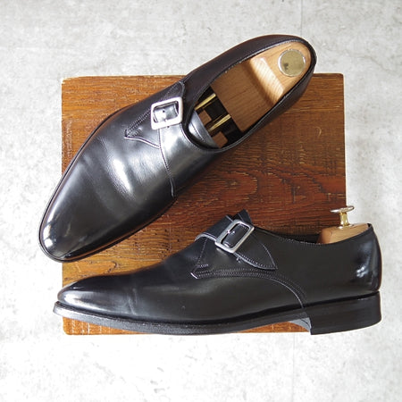 極美品★エドワードグリーン 7E【現行定価20万円以上★モンクストラップ/MERCER】915ラスト/カーフ/黒/メンズ/EDWARD GREEN★n125