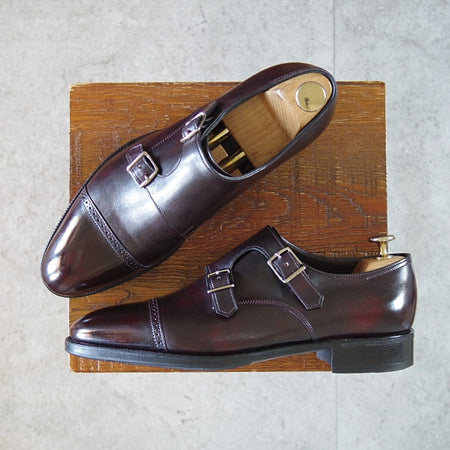極美品★ジョンロブ 5.5E【定価¥332,200-★フィリップ2のダブルモンク仕様/7000ラスト】Philip2 Double Buckle/赤茶/JOHN LOBB★n645