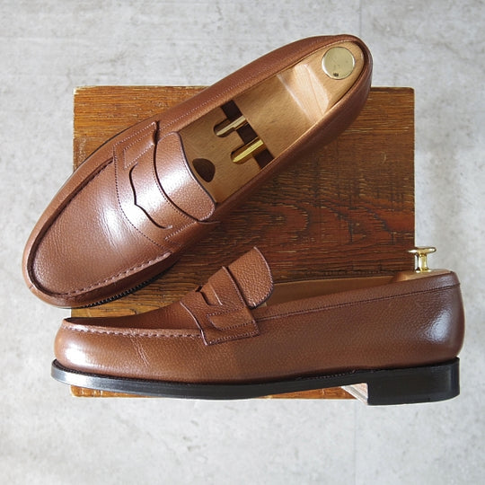 極美品★J.M.ウエストン 9.5E【現行定価¥156,200-★180/コインローファー】41ラスト/チェルケス/シボ革/茶/Weston/ウェストン★n139