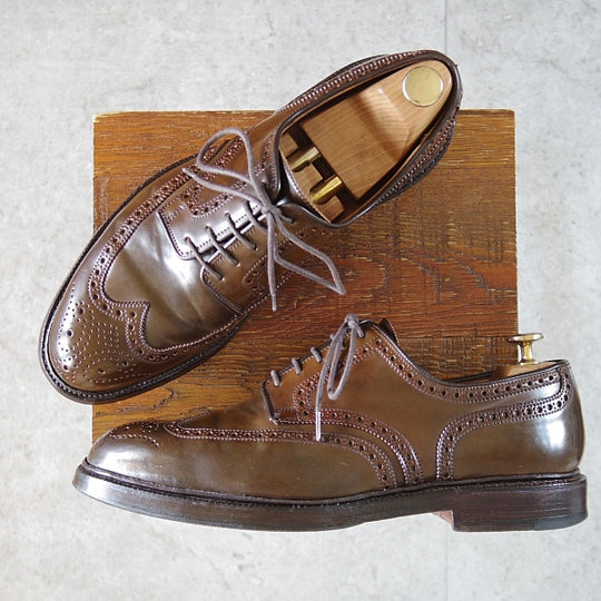 極上★クロケット&ジョーンズ UK8/US8.5E【貴重★コードバン/濃茶/ラルフローレン別注】フルブローグ/Ralph Lauren/Crockett&Jones★n665