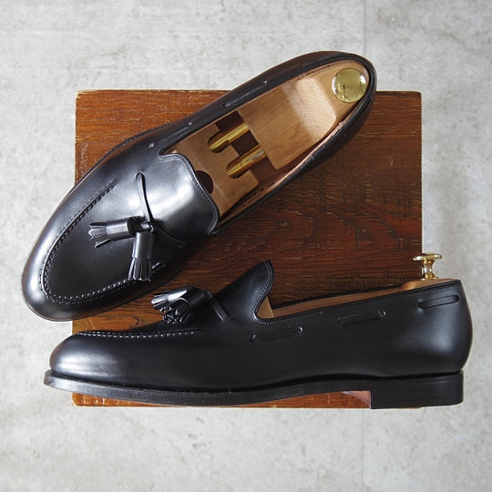 未使用★クロケット&ジョーンズ 9.5E【定価¥126,500-★CAVENDISH 2/キャベンディッシュ】325ラスト/タッセルローファー/カーフ/黒★n164