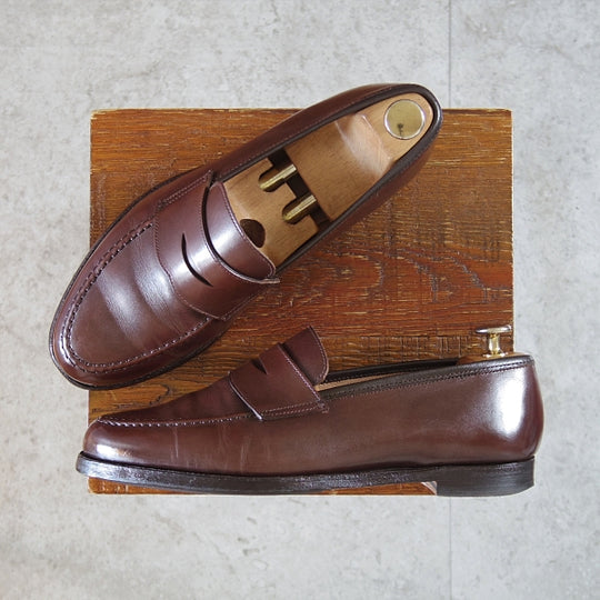 ★クロケット&ジョーンズ 6.5E【定価¥127,600-★BOSTON 2/ボストン】376ラスト/コインローファー/カーフ/濃茶/Crockett&Jones★n731