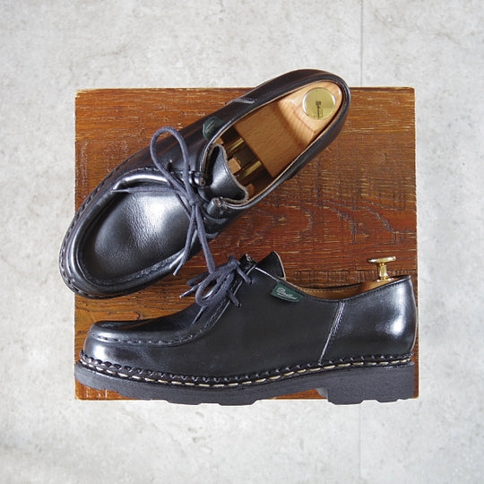 極上★パラブーツ(レディース) SIZE 4【定価¥94,600-★ミカエル/MICHAEL】チロリアンシューズ/リスレザー/NOIR/黒/Paraboot★n773