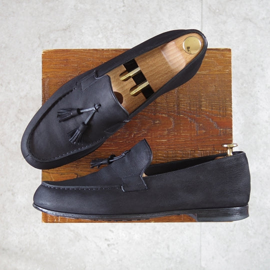 美品★J.M.ウエストン 8D【定価¥105,600-★ル・モック パンピーユ/286】45ラスト/ヌバック/黒/Le Moc’/Weston/ウェストン★n776