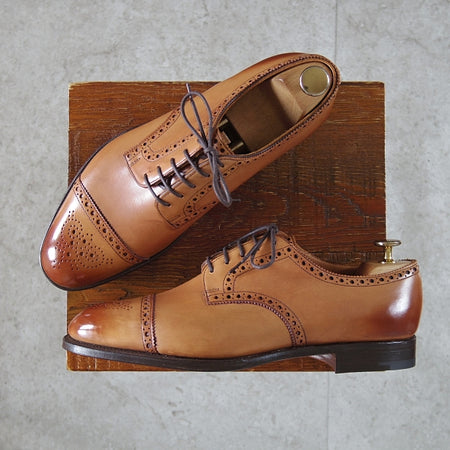 未使用★エドワードグリーン 6.5E【現行定価20万円以上★CARDIFF/202ラスト】カーディフ/カーフ/薄茶/メンズ/EDWARD GREEN★n782