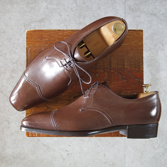 ほぼ未使用★(英)ガジアーノ&ガーリング 8.5E【現行定価20万円以上★WILTSHIRE/TG73】ダイヤモンドキャップトゥ/濃茶/メンズ★n287