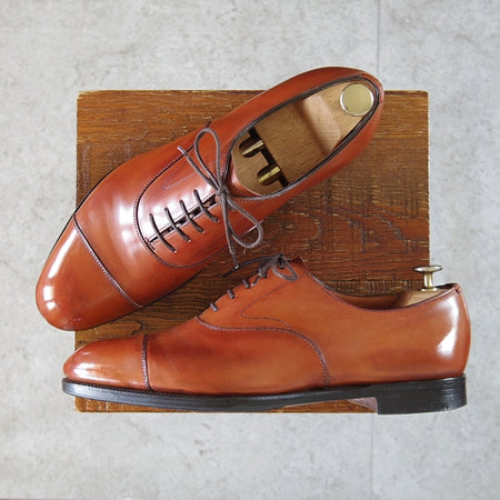 美品★エドワードグリーン 8E【現行定価¥245,300-★チェルシー/CHELSEA/202ラスト】旧ロゴ/ストレートチップ/茶/EDWARD GREEN★n311