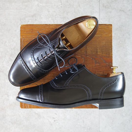 未使用★(英)アルフレッド・サージェント 9FX【グッドイヤーウェルテッド製法★クォーターブローグ/黒】48ラスト/ALFRED SARGENT★n826