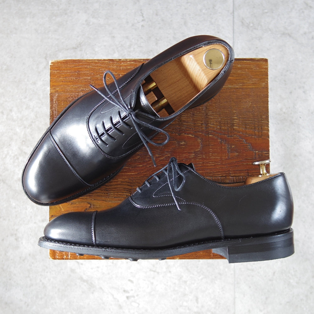 未使用★(英)チーニー 7F【定価¥92,400-★アルフレッド/ALFRED R】125ラスト/ストレートチップ/カーフ/黒/メンズ/CHEANEY★n837