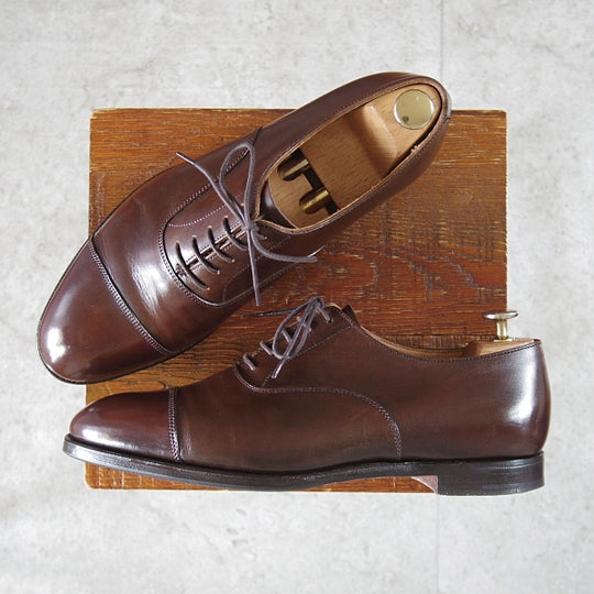 ★クロケット&ジョーンズ 8E【定価¥99,000-★WHITEHALL/ストレートチップ】330ラスト/カーフ/濃茶/メンズ/Crockett&Jones★n352