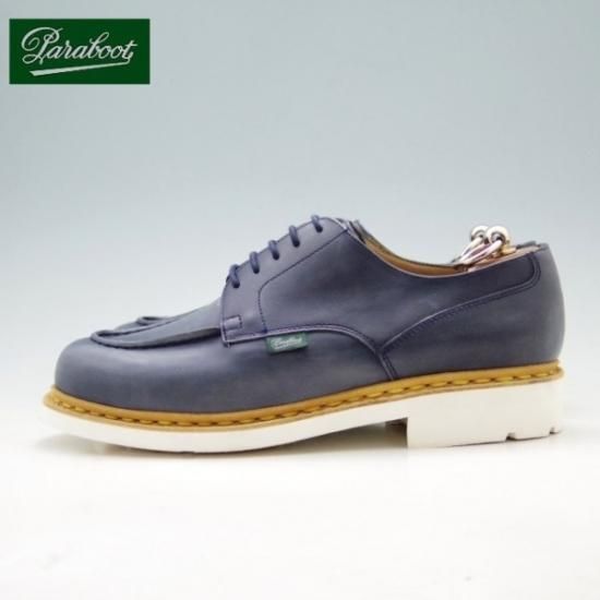 新品★パラブーツ SIZE 8【モデル定価￥71,500-★シャンボード/CHAMBORD】リスレザー/紺/Uチップ/Paraboot★a0N4157