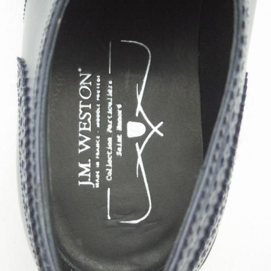 新品★JM.ウェストン 7.5D【貴重★フルブローグ/紺】カーフ/紺/メンズ/ウエストン/WESTON★a122