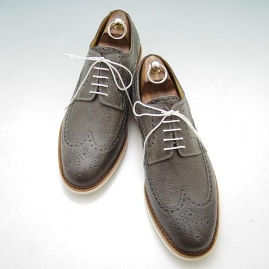 未使用★パラブーツ SIZSE 8【★アクティブソール】フルブローグ/濃灰茶/グレインレザー/Paraboot★a114