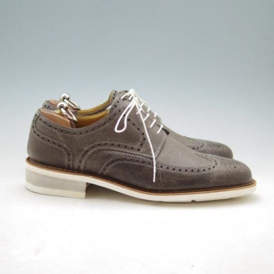 未使用★パラブーツ SIZSE 8【★アクティブソール】フルブローグ/濃灰茶/グレインレザー/Paraboot★a114