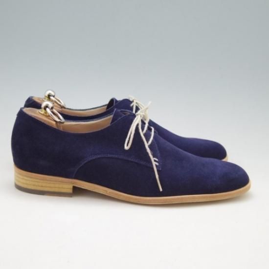 未使用★パラブーツ SIZE 8【★プレーントゥ/スエード】紺/レザーソール/Paraboot★a112