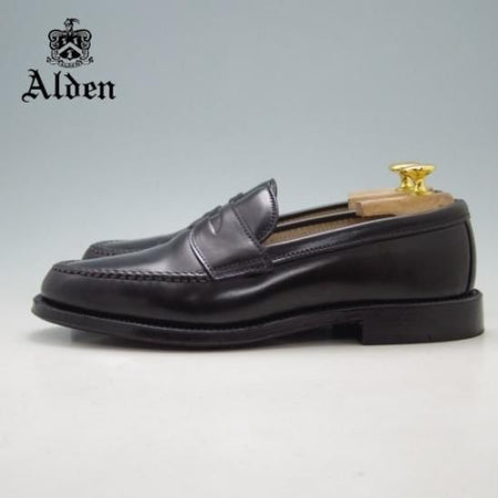 ほぼ新品★オールデン 7.5D【コードバン仕様★SHIPS別注/7141】コインローファー/黒/シップス/メンズ/Alden★a125