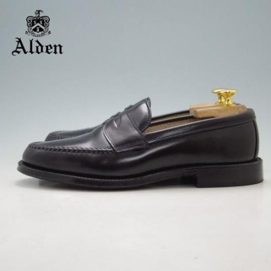 ほぼ新品★オールデン 7.5D【コードバン仕様★SHIPS別注/7141】コインローファー/黒/シップス/メンズ/Alden★a125