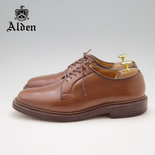 美品★オールデン 6.5D【貴重★ユナイテッドアローズ別注/9498】バリーラスト/プレーントゥ/茶/メンズ/Alden★a0N4297