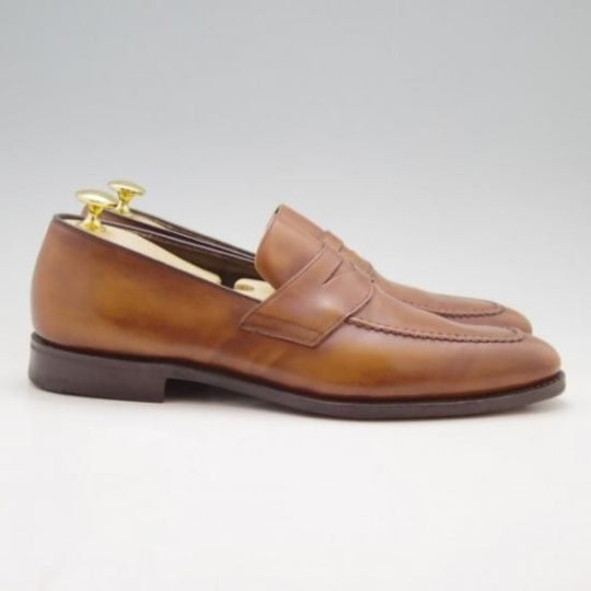 極上★チャーチ 60F/UK6【貴重★ベティスカーフ仕様/コインローファー】119ラスト/茶/メンズ/Church's★a0N4299