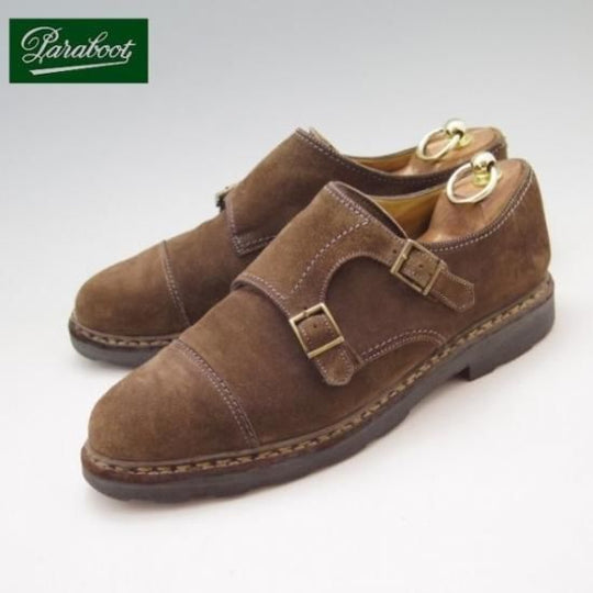 極上★パラブーツ SIZE 8【★スエード/WILLIAM/ウィリアム】マルシェソール/ダブルモンク/茶/メンズ/Paraboot★a0N4329