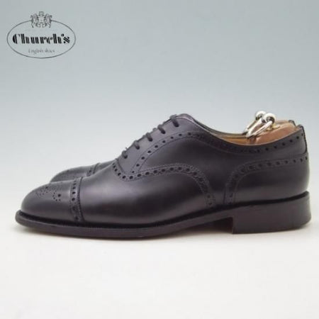 ★チャーチ 60G/UK6【定価￥91,300-★ディプロマット/DIPLOMAT】173ラスト/セミブローグ/黒/メンズ/Church's★a0N4345