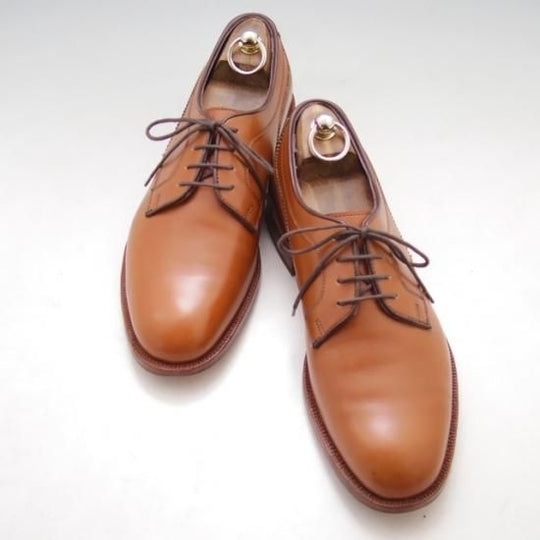 美品★トリッカーズ SIZE 8【貴重★ドレス仕様/チャネル仕上げ】プレーントゥ/カーフ/茶/Tricker's★a0N4387