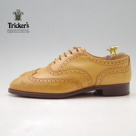 極上★トリッカーズ SIZE 6.5【貴重★ドレス仕様/チャネル仕上げ】プレーントゥ/カーフ/薄茶/Tricker's★a0N4388