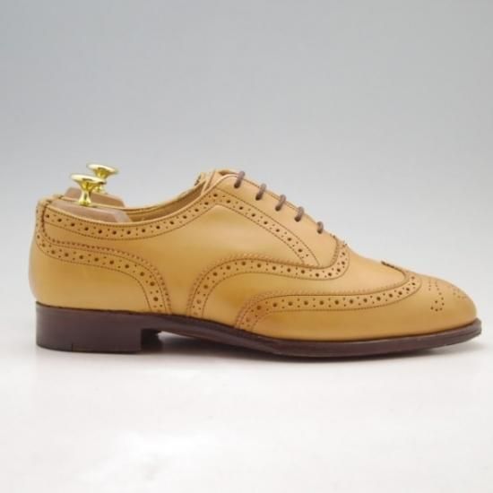 極上★トリッカーズ SIZE 6.5【貴重★ドレス仕様/チャネル仕上げ】プレーントゥ/カーフ/薄茶/Tricker's★a0N4388