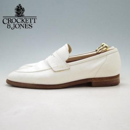 ★クロケット&ジョーンズ8E【★ポールスミス別注/Paul smith/コインローファー/スエード/白/メンズ】Crockett&Jones★a0N4404
