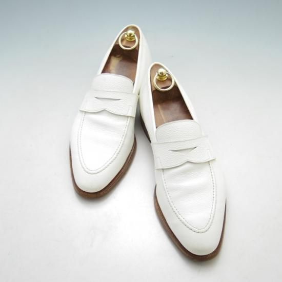 ★クロケット&ジョーンズ8E【★ポールスミス別注/Paul smith/コインローファー/スエード/白/メンズ】Crockett&Jones★a0N4404