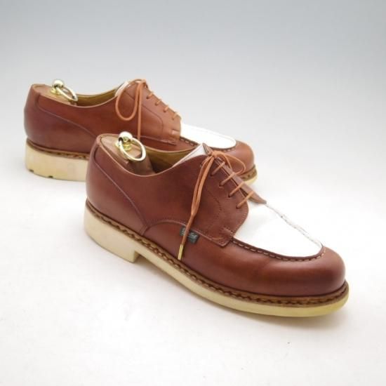 ★パラブーツ SIZE 8【貴重★シャンボード/UNITED ARROWS別注】CHAMBORD/TEXソール/Uチップ/カーフ/白×茶/メンズ/Paraboot★a033