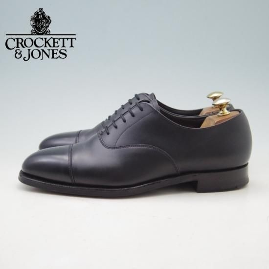 美品★クロケット&ジョーンズ 5.5E【★(英)ジョージクレバリー別注/ストレートチップ】ハンドグレード/カーフ/黒/GEORGE CLEVERLEY/メンズ/Crockett&Jones★a028