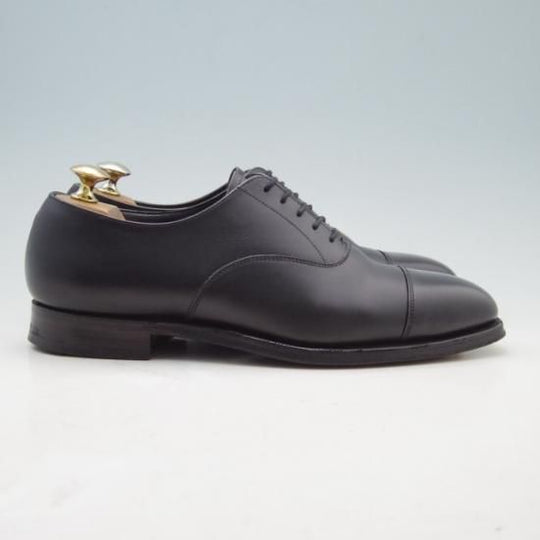 美品★クロケット&ジョーンズ 5.5E【★(英)ジョージクレバリー別注/ストレートチップ】ハンドグレード/カーフ/黒/GEORGE CLEVERLEY/メンズ/Crockett&Jones★a028