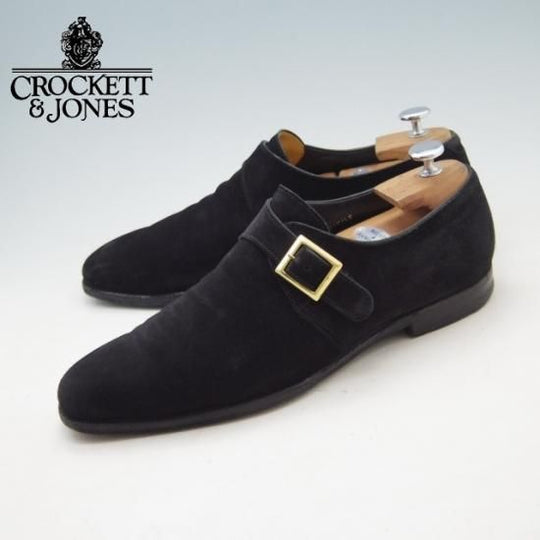 ★クロケット&ジョーンズ8.5D【★ハンドグレードライン/SAVILE/サビル】337ラスト/スエード/黒/Crockett&Jones★a026
