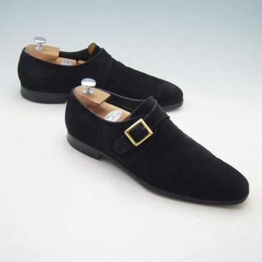 ★クロケット&ジョーンズ8.5D【★ハンドグレードライン/SAVILE/サビル】337ラスト/スエード/黒/Crockett&Jones★a026