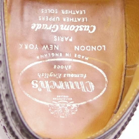 極上★チャーチ 70F/UK7【旧チャーチ★73ラスト/CHETWYND/チェットウィンド】3都市ロゴ/フルブローグ/カーフ/黒/メンズ/Church's★a025