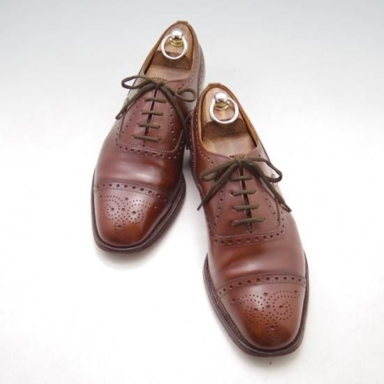 極上★チャーチ 70F/UK7【旧チャーチ★ディプロマット/DIPLOMAT/73ラスト】3都市ロゴ/セミブローグ/茶/メンズ/Church's★a024