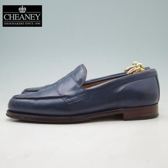 美品★チーニー 8E【貴重★ポールスミス別注/Paul Simth】1066ラスト/コインローファー/カーフ/紺/メンズ/CHEANEY★a041