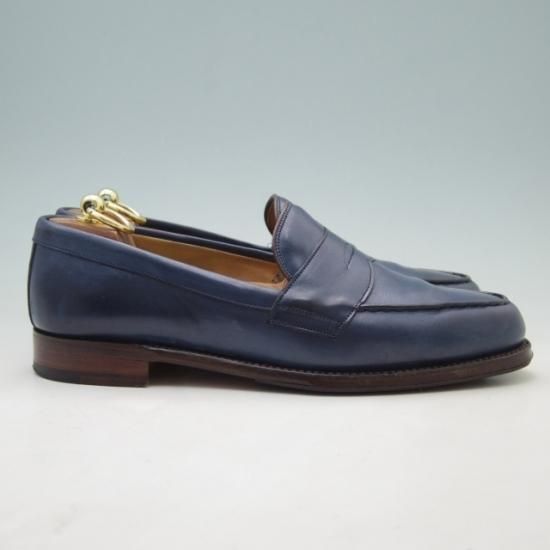 美品★チーニー 8E【貴重★ポールスミス別注/Paul Simth】1066ラスト/コインローファー/カーフ/紺/メンズ/CHEANEY★a041