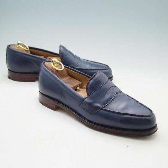 美品★チーニー 8E【貴重★ポールスミス別注/Paul Simth】1066ラスト/コインローファー/カーフ/紺/メンズ/CHEANEY★a041