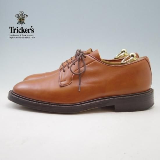 美品★トリッカーズ SIZE 8【★カントリー/プレーントゥ】3616/カーフ/茶/メンズ/Tricker's★a080