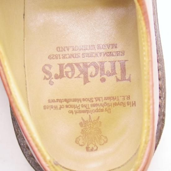 美品★トリッカーズ SIZE 8【★カントリー/プレーントゥ】3616/カーフ/茶/メンズ/Tricker's★a080