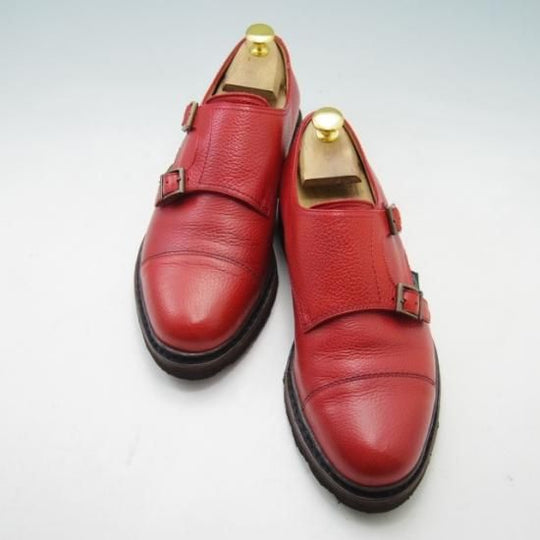 極美品★パラブーツ 7.5【★グレインレザー/WILLIAM/ウィリアム】マルシェソール/ダブルモンク/赤/メンズ/Paraboot★a079