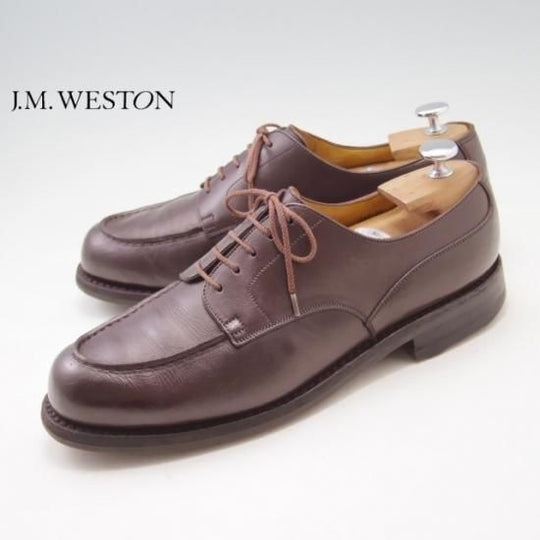 極上★JM.ウェストン 8.5C【旧ロゴ★ゴルフ/GOLF/641】Uチップ/カーフ/濃茶/メンズ/Weston/ウエストン★a074