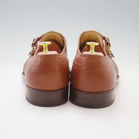 美品★ジョンロブUK10.5程度【定価60万円以上★ビスポーク品/ダブルモンク】カーフ/グレインレザー/茶/JOHN LOBB★a070