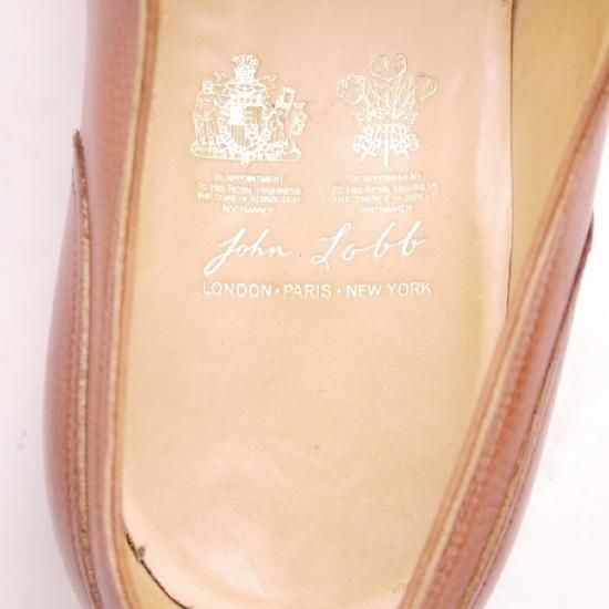 美品★ジョンロブUK10.5程度【定価60万円以上★ビスポーク品/ダブルモンク】カーフ/グレインレザー/茶/JOHN LOBB★a070
