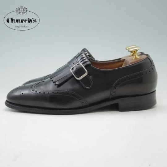 極上★チャーチ 65F/UK6.5【旧チャーチ★ブックバインダーカーフ/Stafford】69Rラスト/モンクストラップ/黒/メンズ/Church's★a068